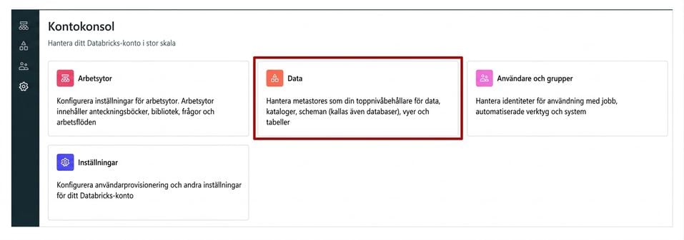 Kontokonsolen – data