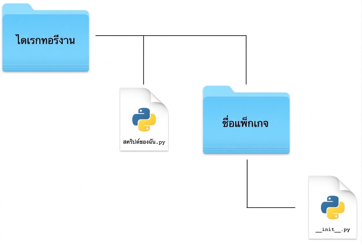 โครงสร้างการ Import Package ในเครื่อง