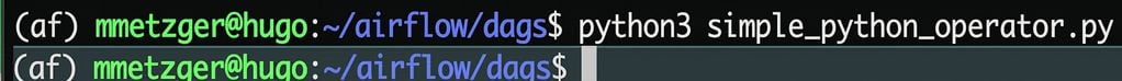 terminal กลับสู่ prompt หลังรันไฟล์ Dag ด้วย python3 โดยไม่มีข้อผิดพลาด