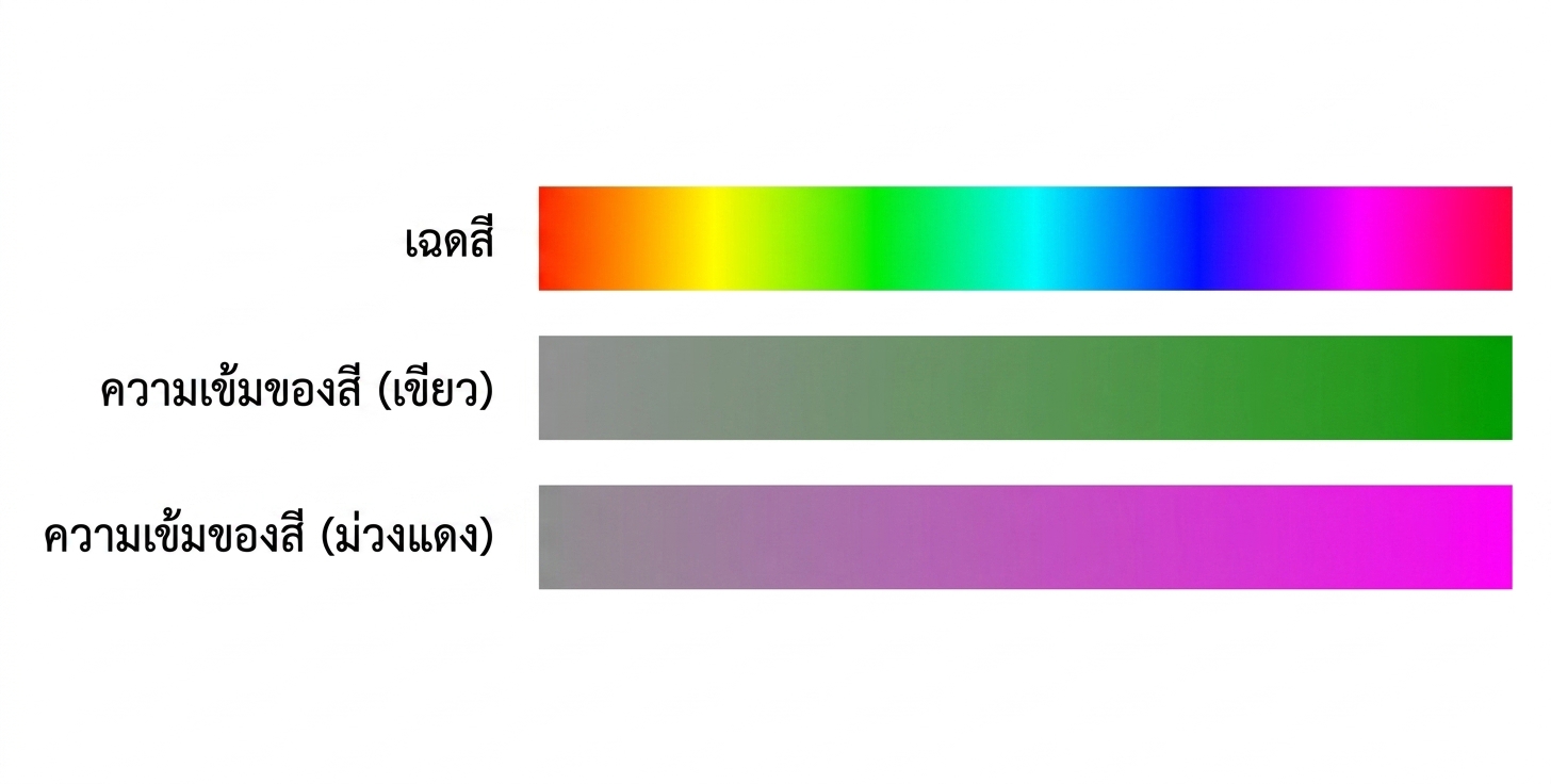 ตัวอย่างสี Chroma และ Luminance