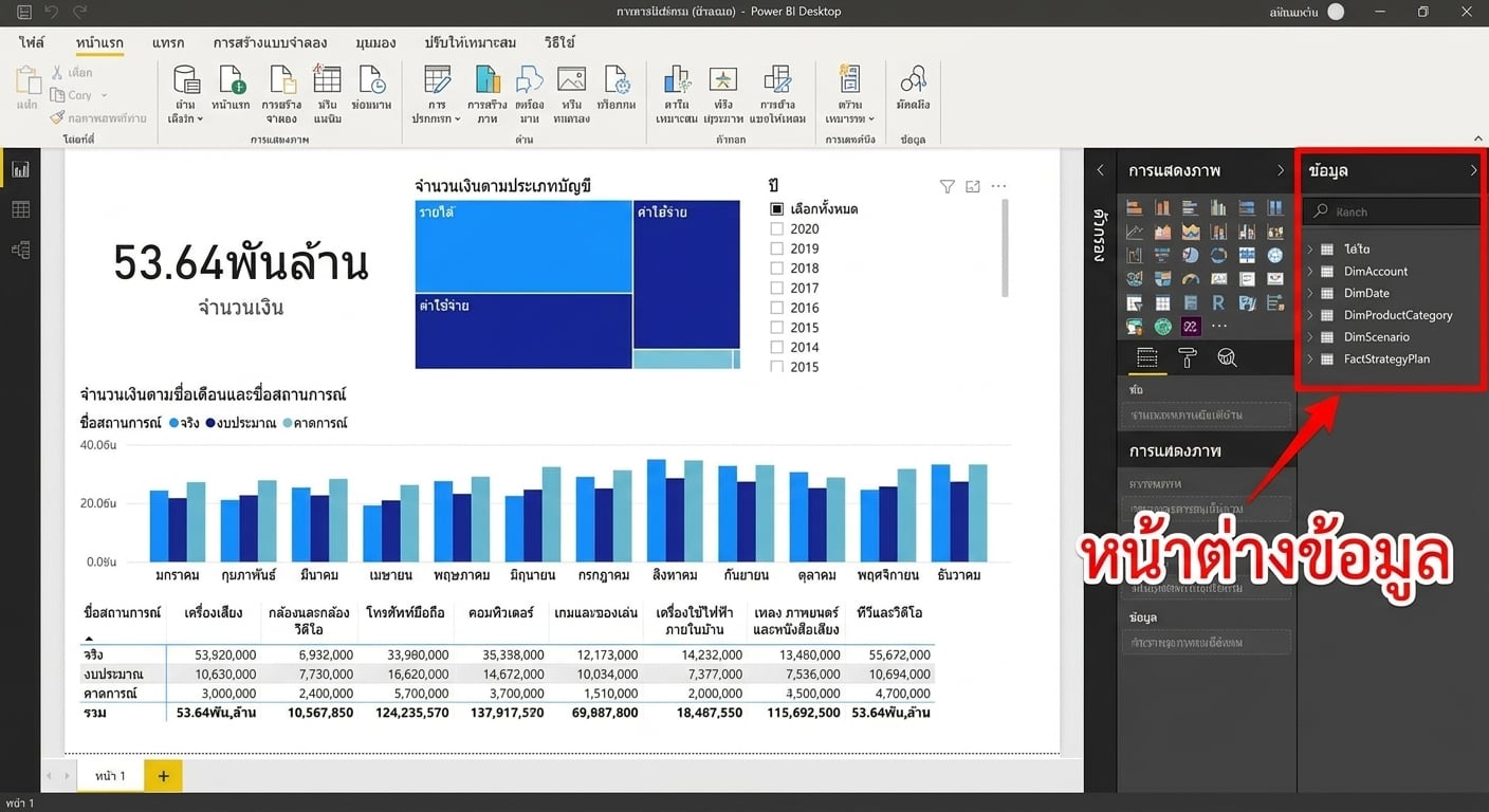 บานหน้าต่าง Data