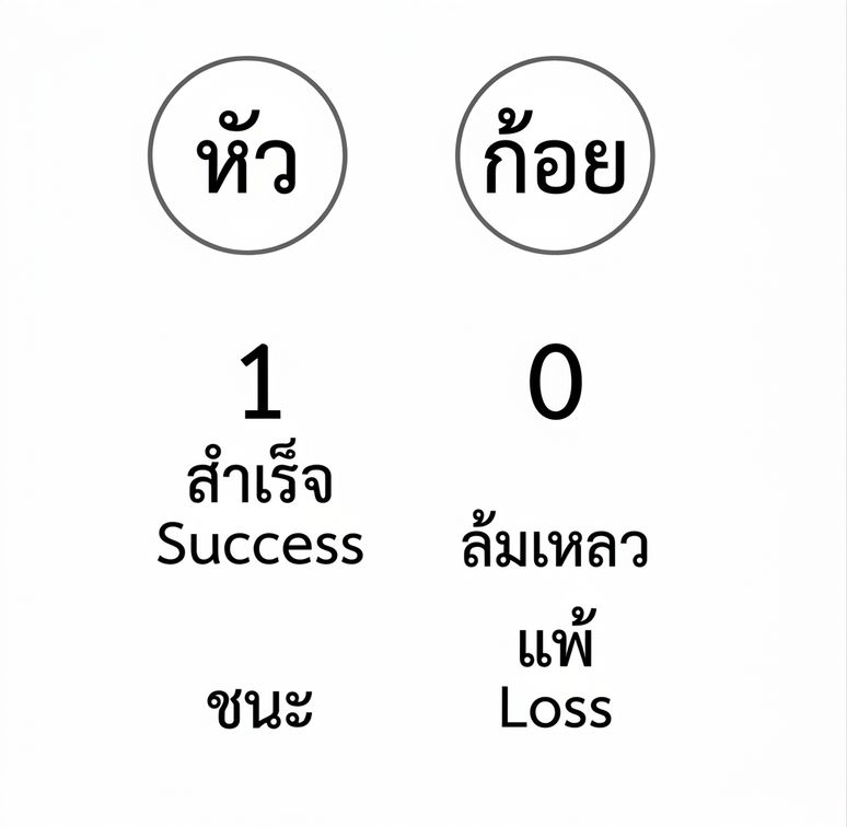 H และ T, 1 และ 0, สำเร็จ และ ล้มเหลว, ชนะ และ แพ้