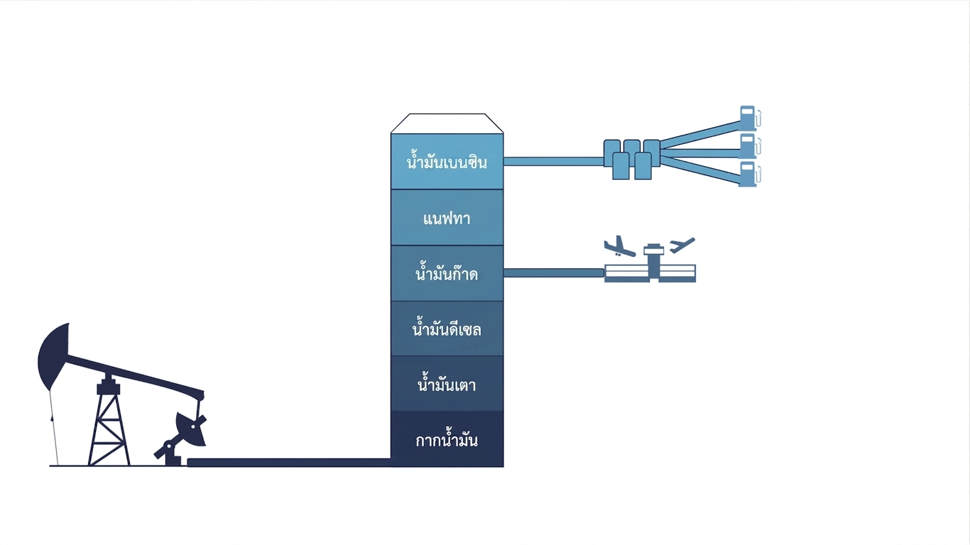น้ำมันเบนซินส่งจากคลังไปยังปั๊มน้ำมัน