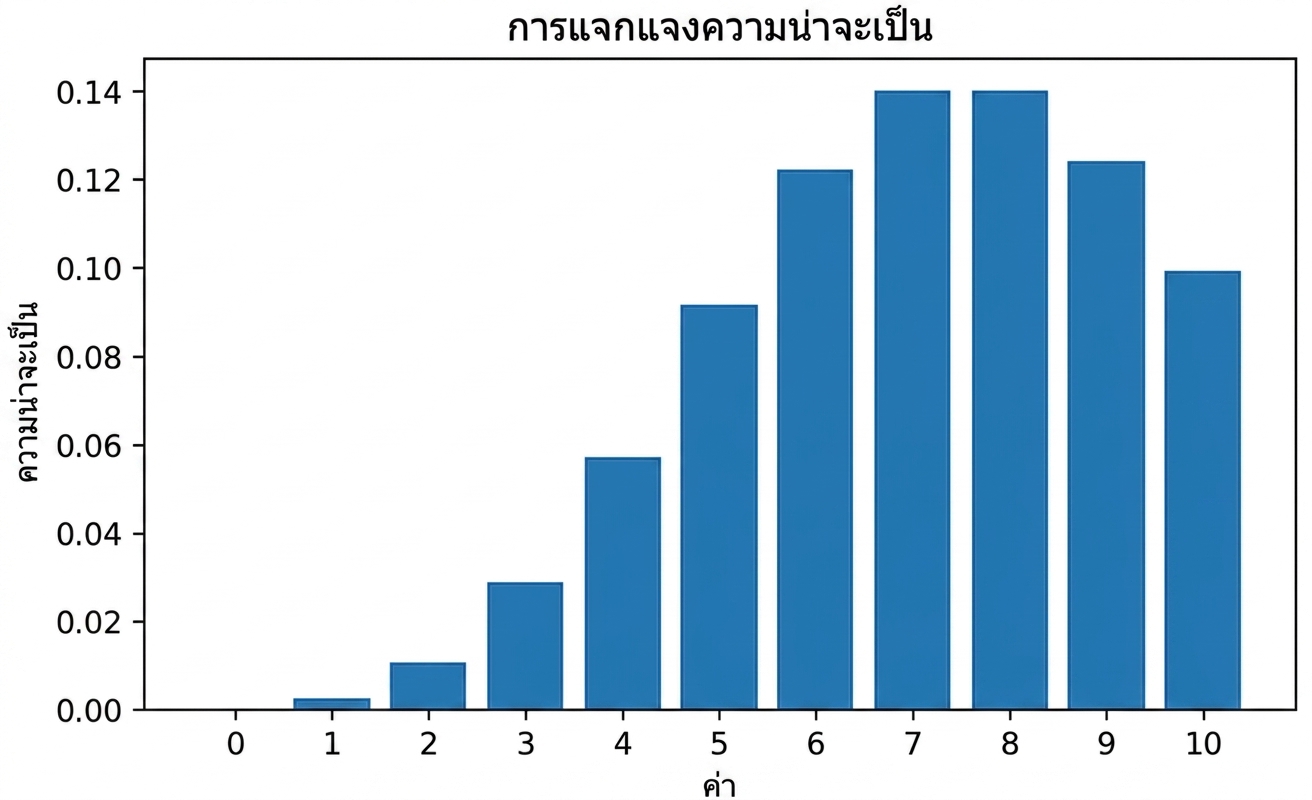 การแจกแจงปัวซงที่ lambda = 8