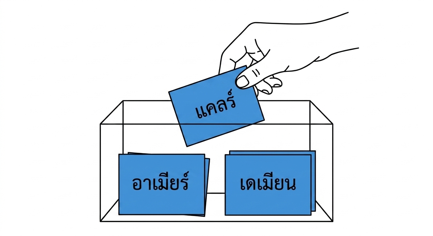 การหยิบชื่อ Claire ออกมา