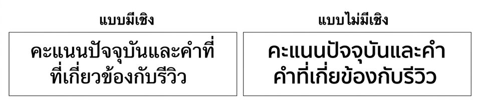สไลด์ที่ใช้ฟอนต์ serif และ sans-serif