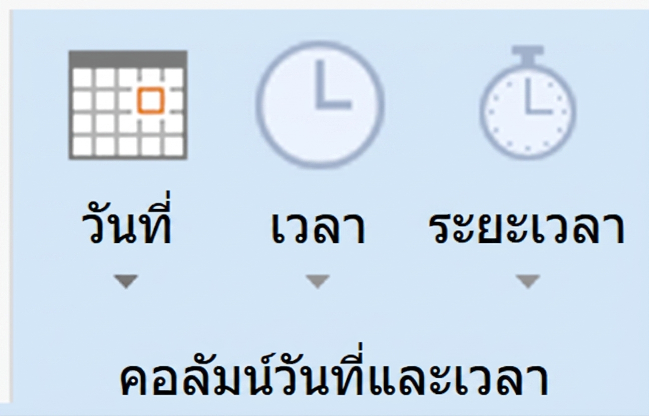 ภาพหน้าจอแสดงตัวเลือกการแปลงวันที่ใน Power Query