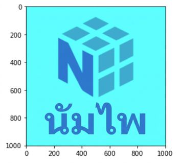 โลโก้ NumPy ที่ค่า RGB สีแดงทั้งหมดถูกแทนที่ด้วยศูนย์