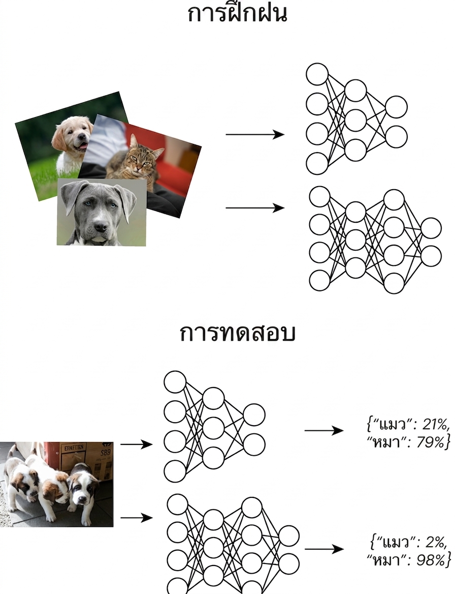 การฝึกและทดสอบโมเดล machine learning