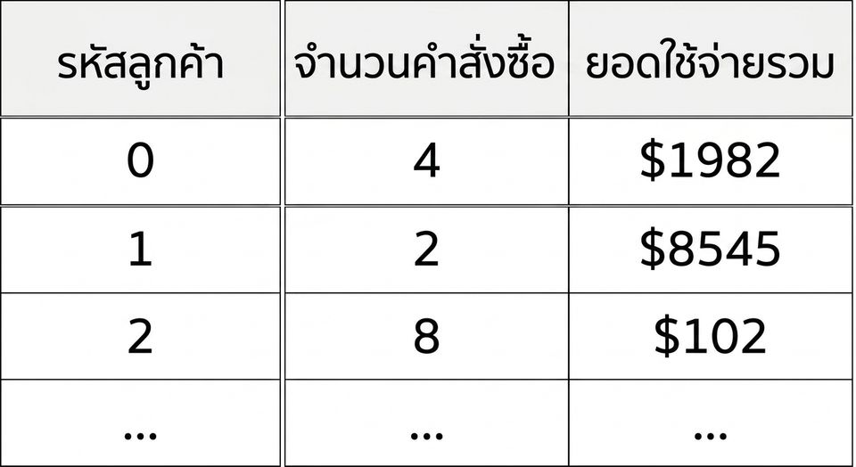 ตัวอย่างข้อมูลลูกค้า