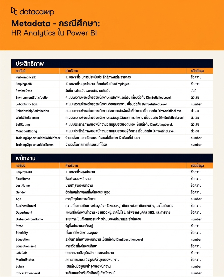 ภาพหน้าจอ Metadata Sheet