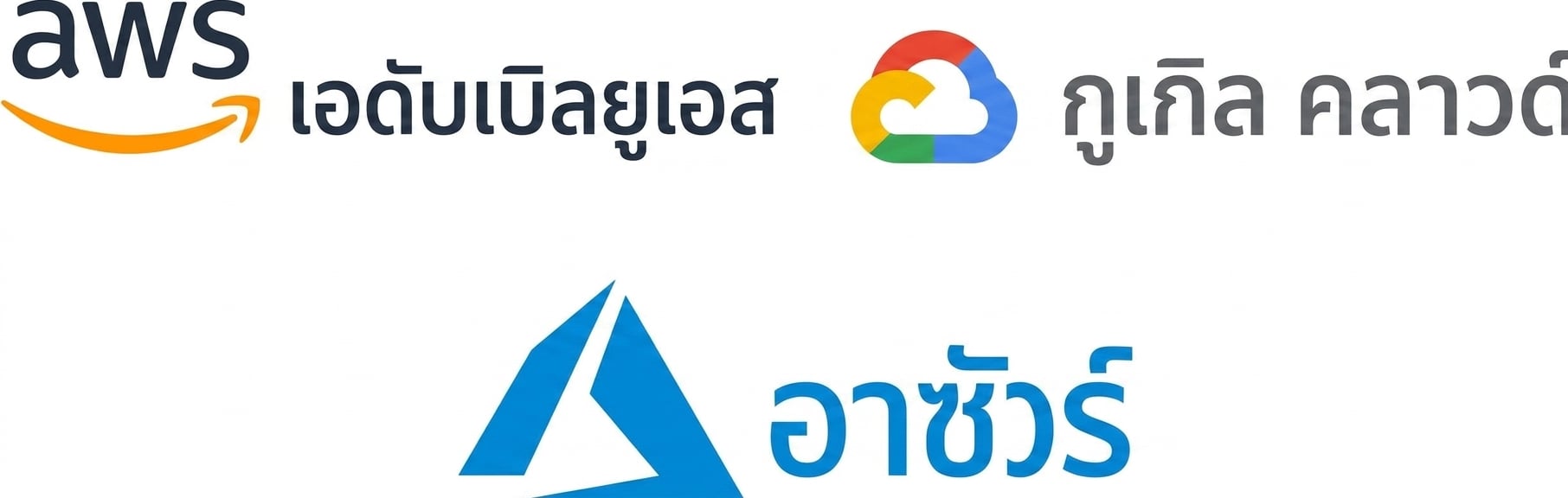 โลโก้ของผู้ให้บริการคลาวด์ที่ใช้งานทั่วไป
