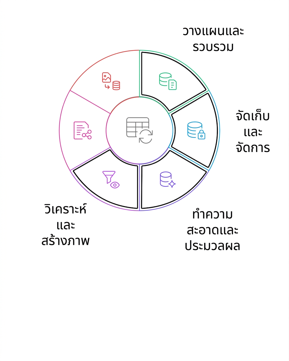 การวิเคราะห์และแสดงภาพในวงจรชีวิตของข้อมูล
