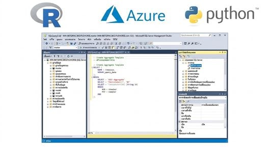 โลโก้ของ R, Azure และ Python