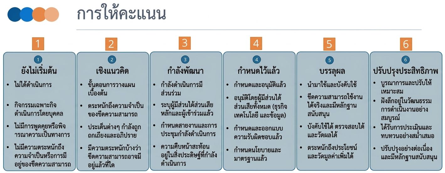 กราฟิกแสดงเกณฑ์การให้คะแนน DCAM