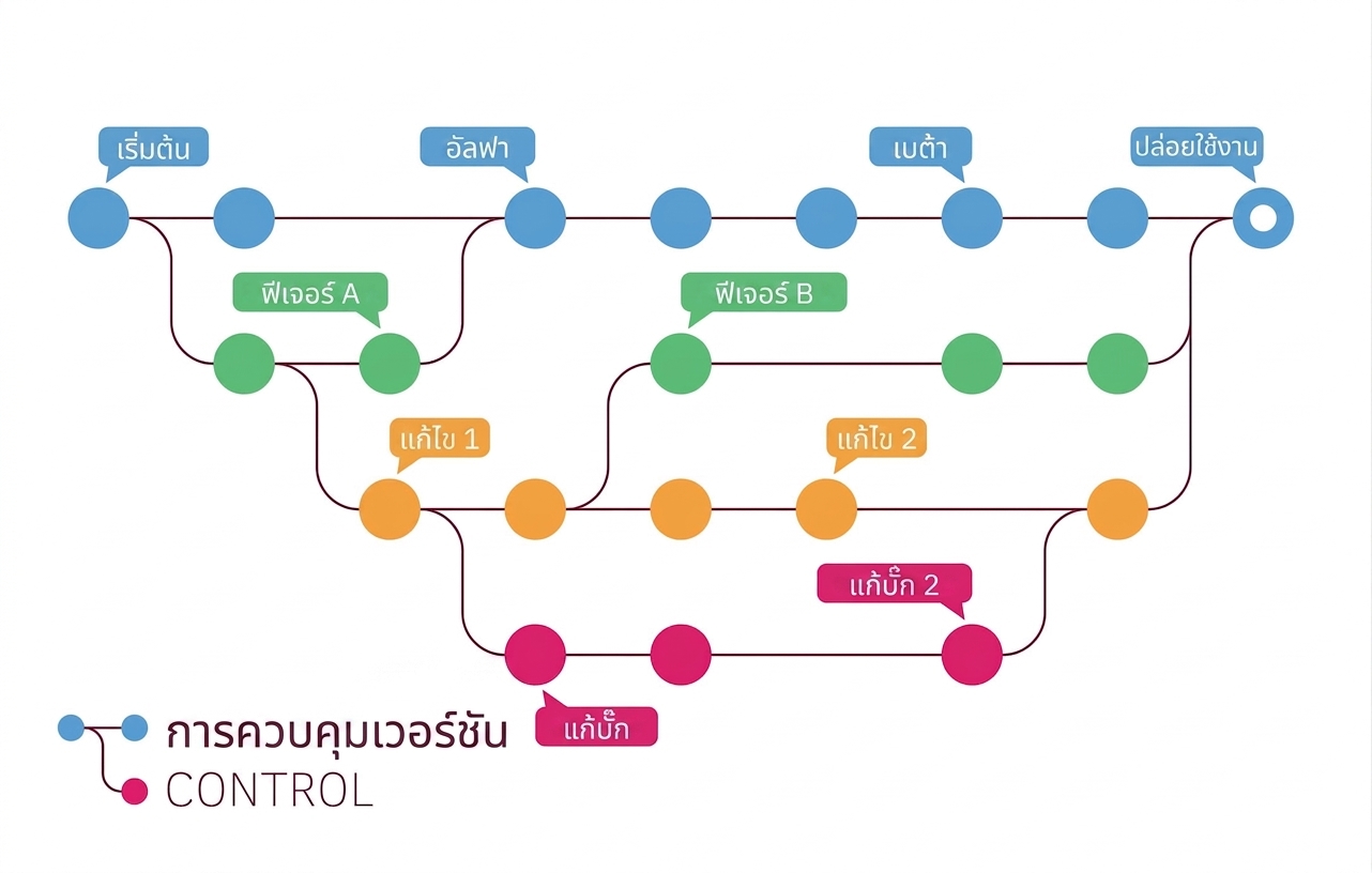 ขั้นตอนการทำงาน version control