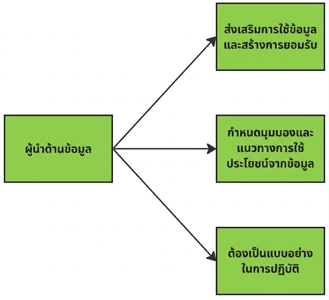 ไดอะแกรมแสดงหน้าที่ของผู้นำด้านข้อมูล