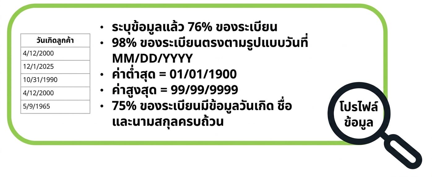 ตัวอย่างโปรไฟล์ข้อมูล
