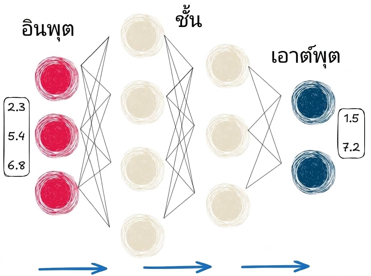 การแสดง forward pass