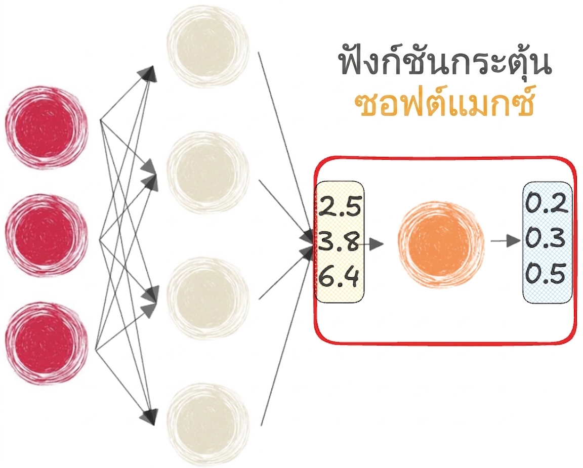 โครงข่ายประสาทเทียมที่ใช้ฟังก์ชัน softmax