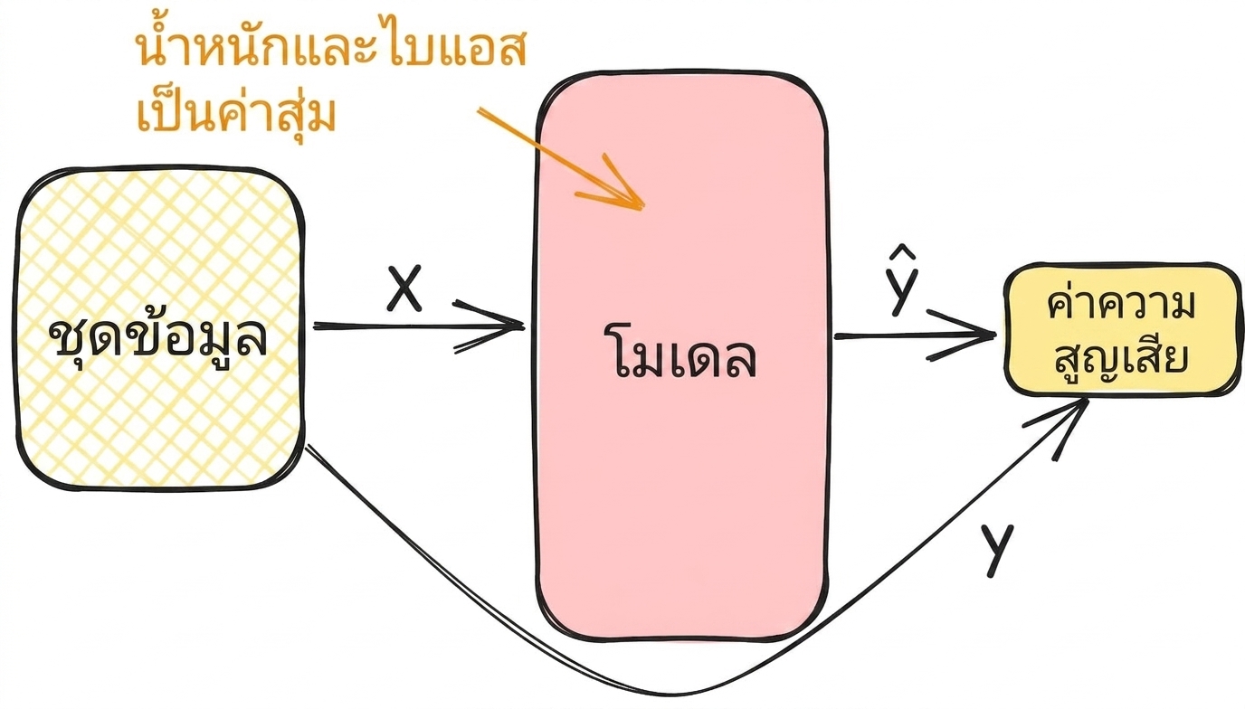 การคำนวณค่า loss