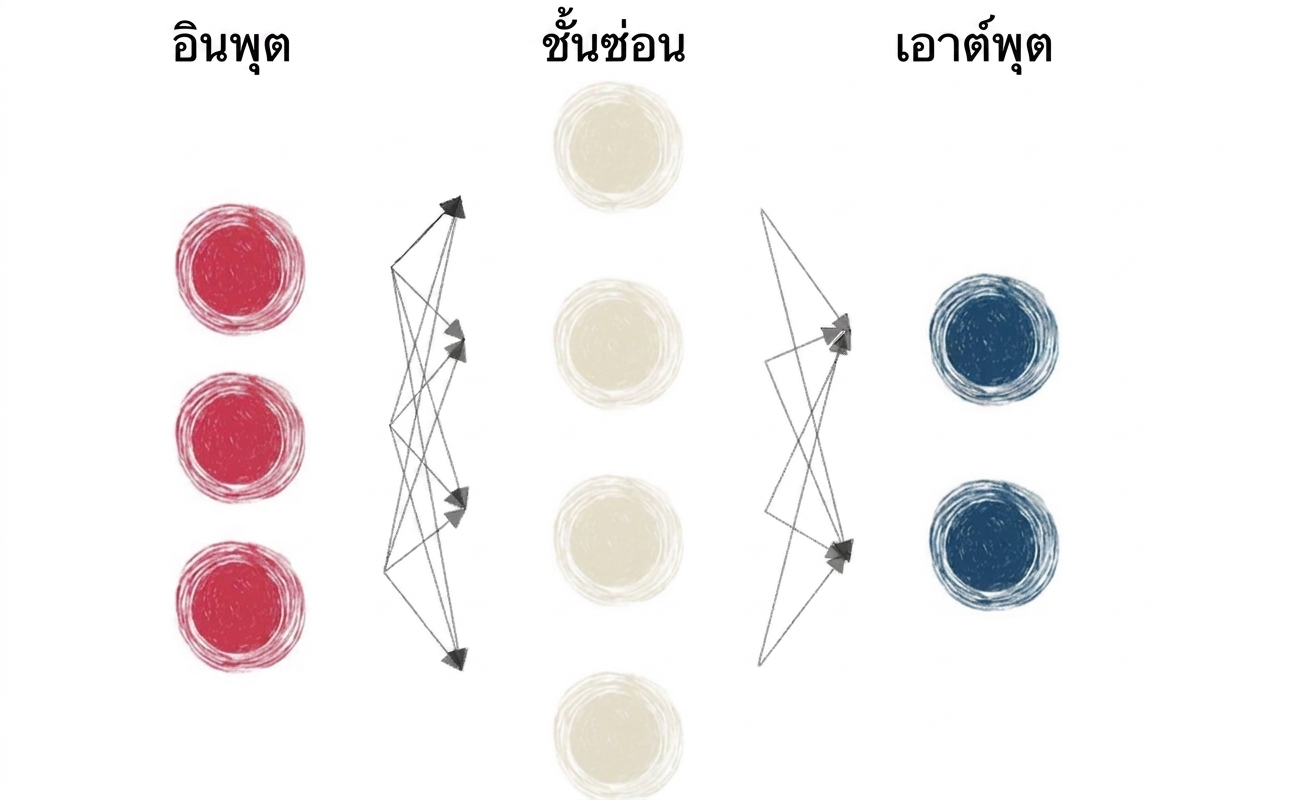 แผนภาพ neural network ขนาดเล็ก