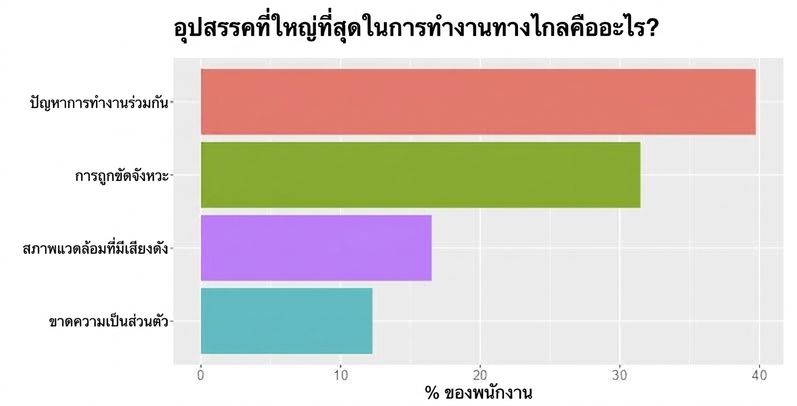 กราฟแสดงอุปสรรคหลักในการทำงาน