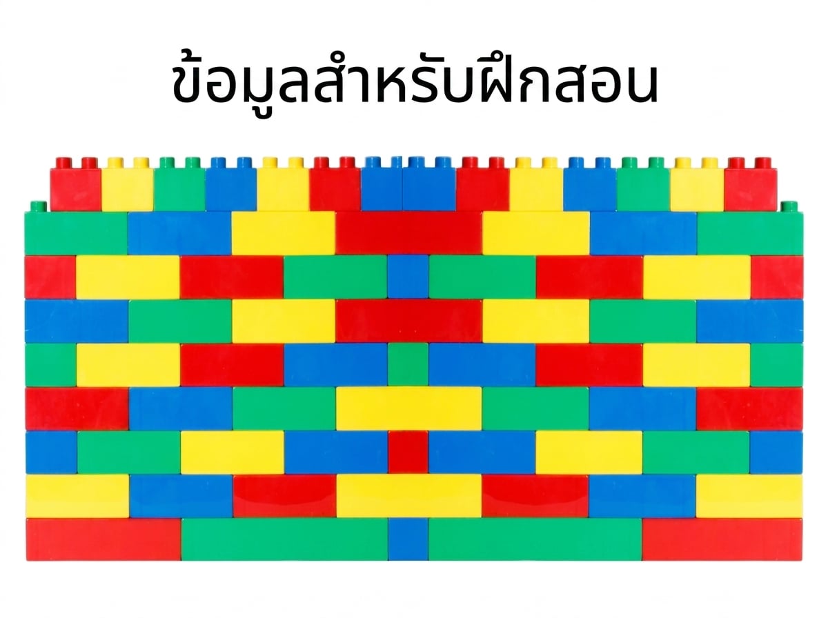 กำแพงอิฐขนาดใหญ่ แสดงถึงข้อมูลฝึกสอนที่มากขึ้น
