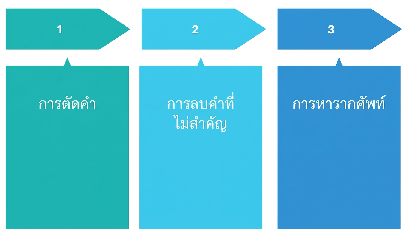 สามขั้นตอนที่พบบ่อยที่สุดในการเตรียมข้อความ