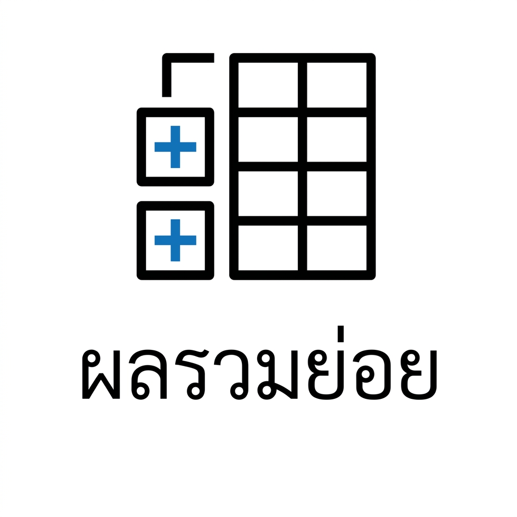 ภาพปุ่ม Subtotal ใน Excel
