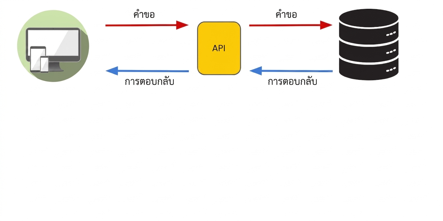 คอมพิวเตอร์ส่ง request ไปยัง API