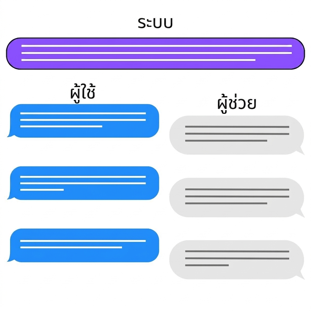 3 บทบาทในการสนทนา ได้แก่ system, user และ assistant