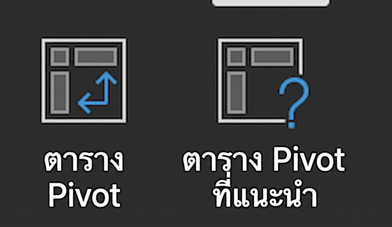 ปุ่ม PivotTable สองปุ่มในเมนู Insert ของ Excel