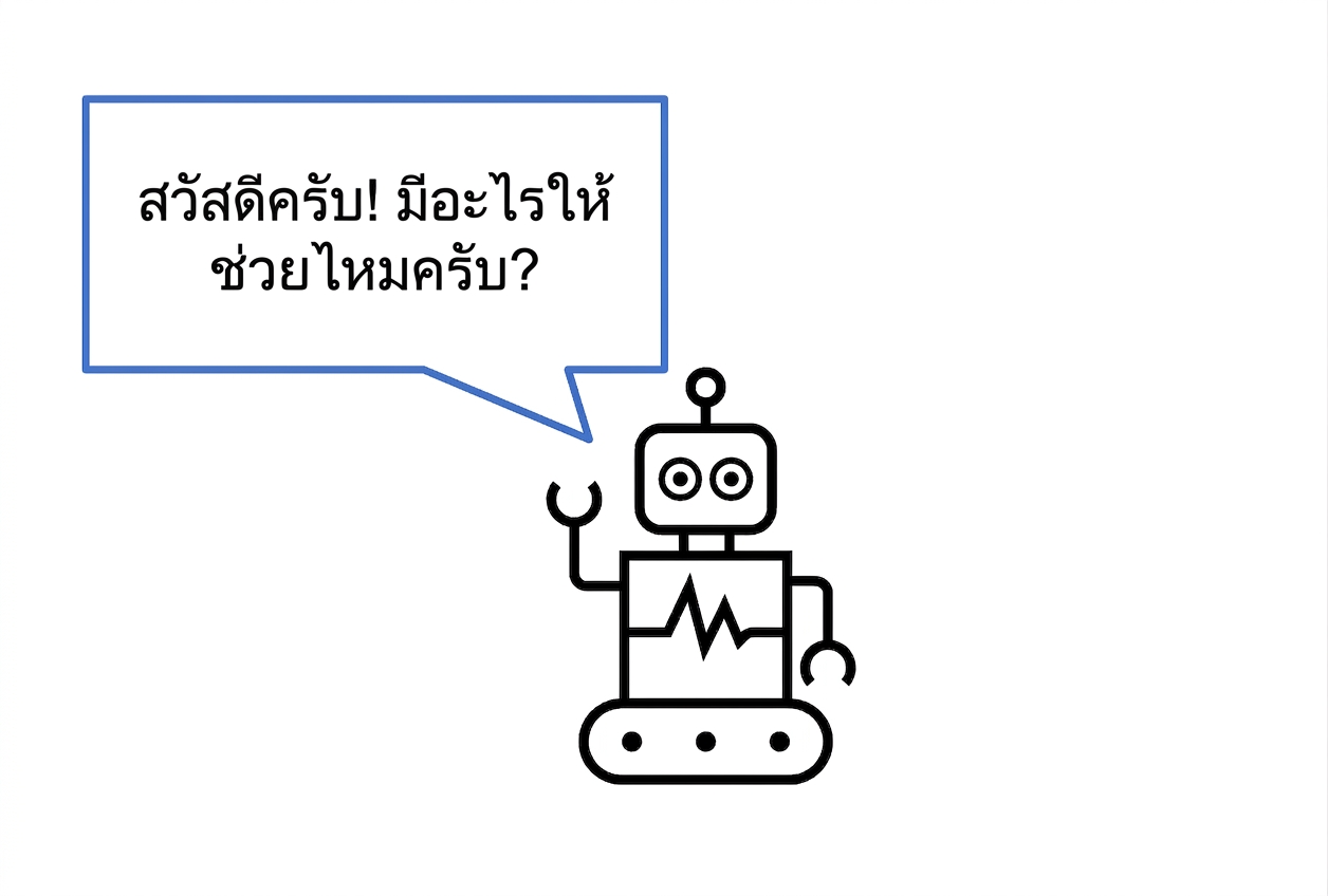 หุ่นยนต์แจ้งว่าพร้อมช่วยเหลือในวันนี้