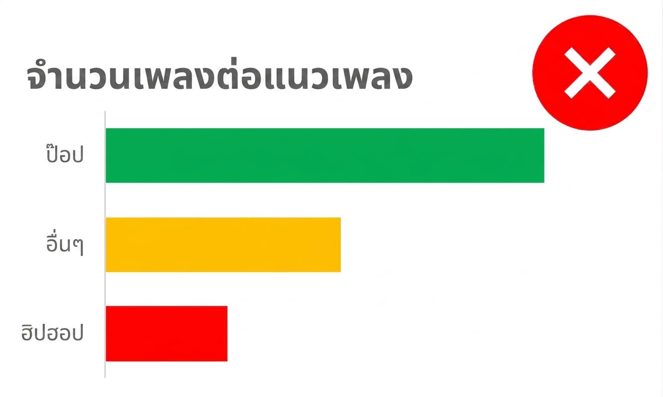 ตัวอย่างกราฟแท่งที่แต่ละแท่งใช้สีต่างกัน