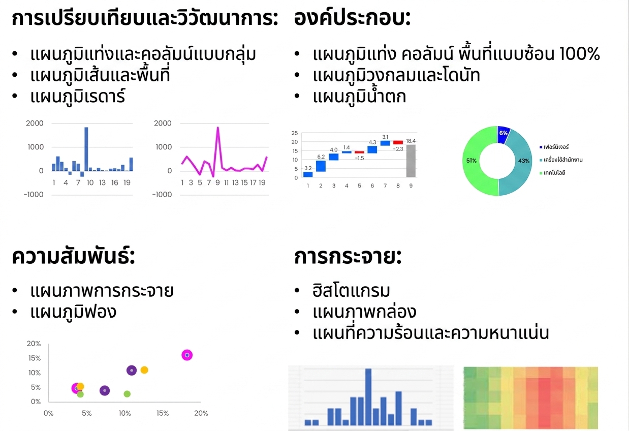 ประเภทกราฟต่างๆ และกรณีการใช้งาน