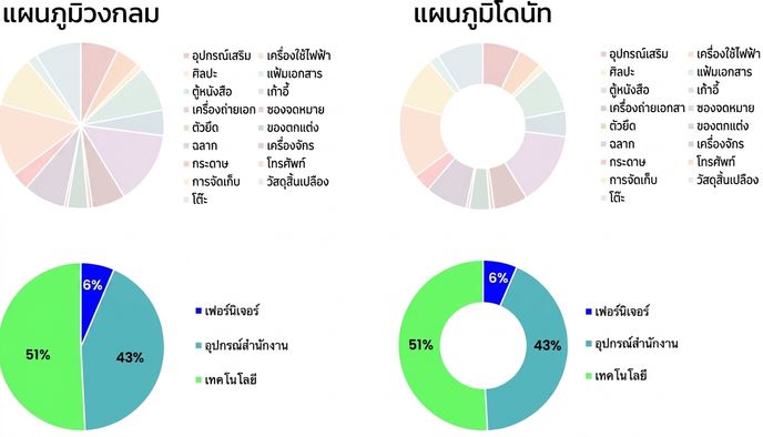 แผนภูมิวงกลมที่ใช้ไม่ถูกต้อง