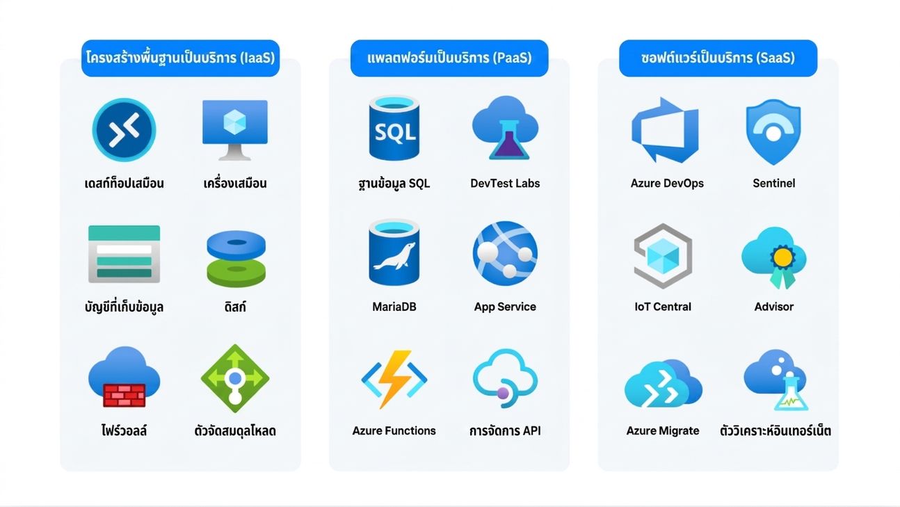 รายการบริการแยกตามประเภทบริการคลาวด์