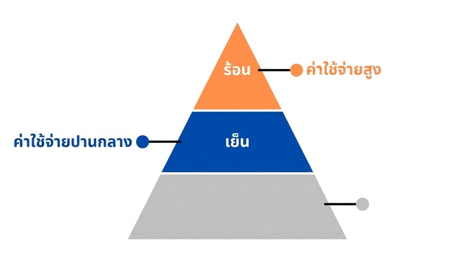 ภาพพีระมิดแสดงระดับ Hot และ Cool