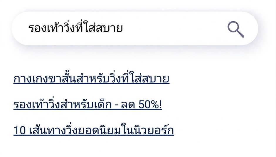 เครื่องมือค้นหาแบบดั้งเดิมที่แสดงผลลัพธ์ไม่ตรงประเด็น