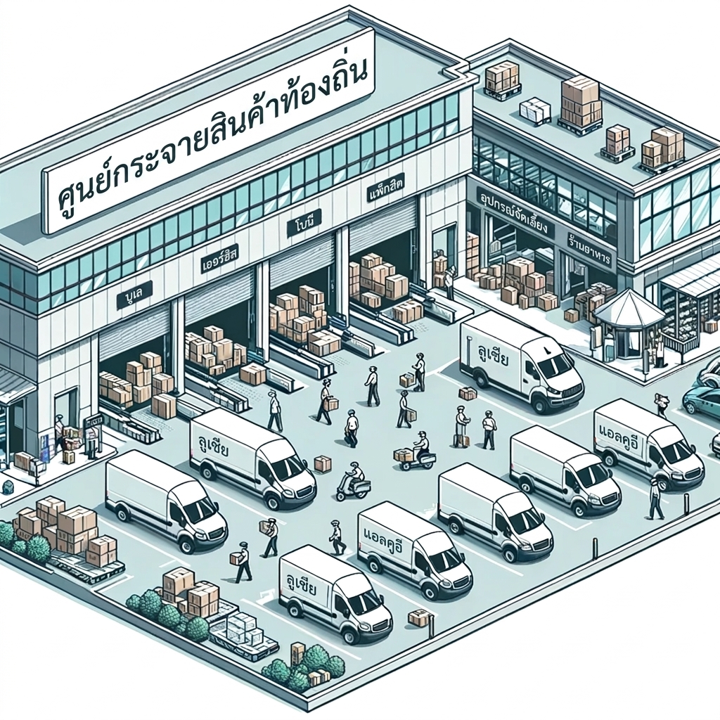 ภาพศูนย์กระจายสินค้าในพื้นที่