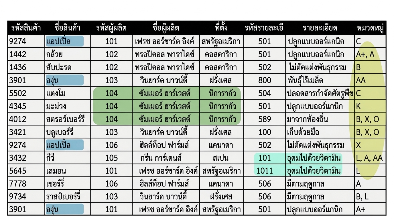 ความผิดปกติในเอนทิตี allproducts