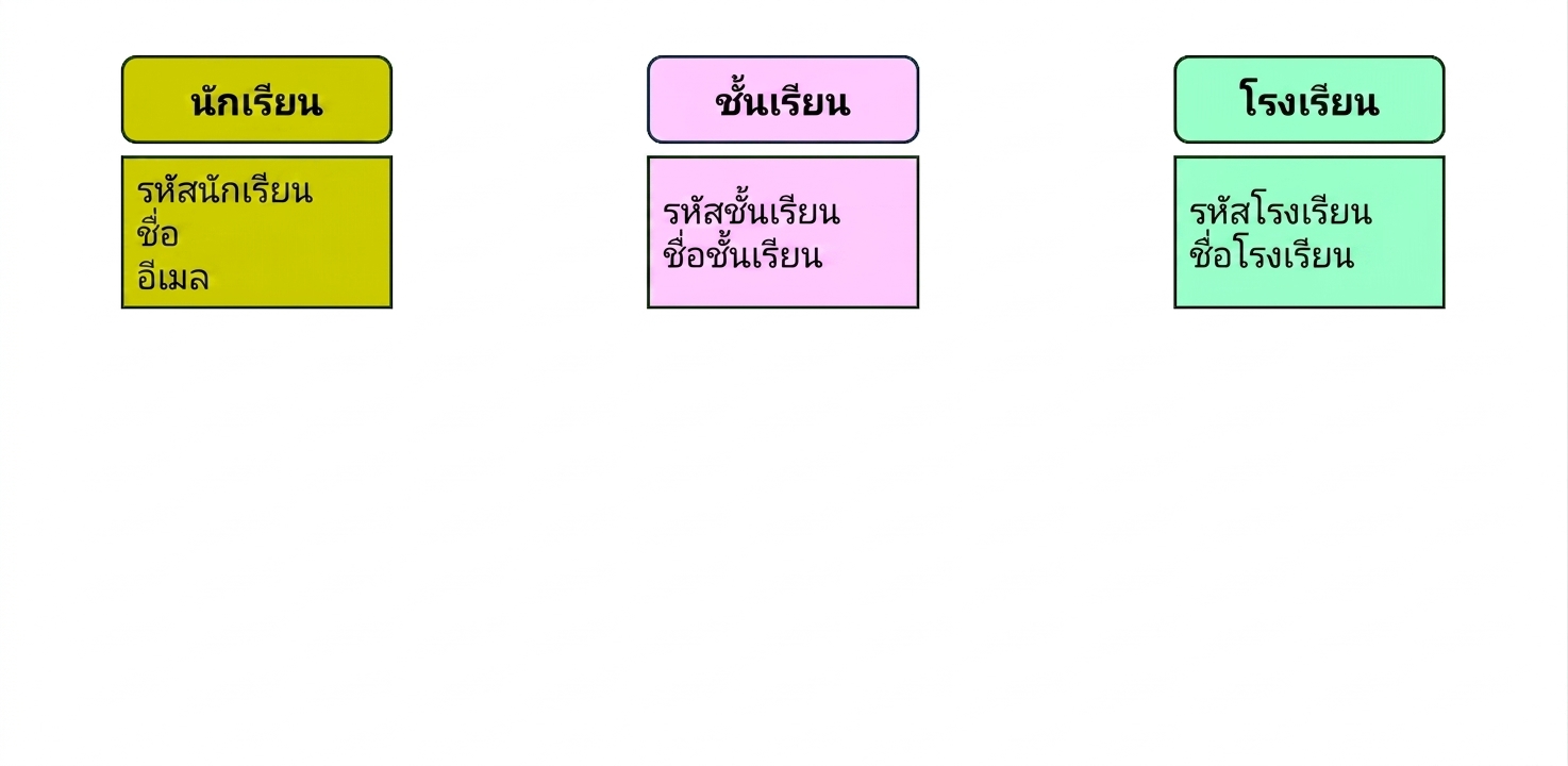 Entity ในธีมวิทยาลัยสำหรับการสร้างโมเดล