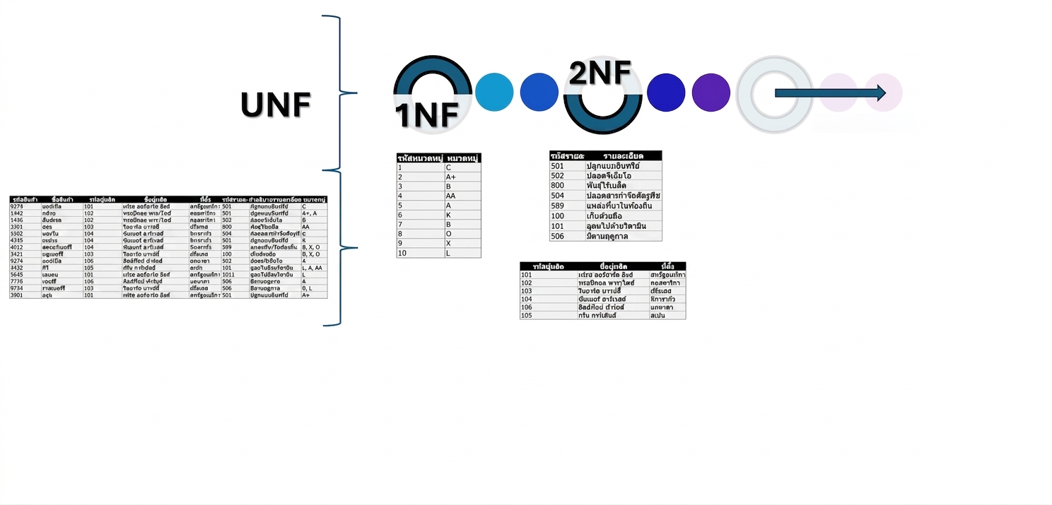 ข้อมูล All products จาก UNF สู่ 2NF