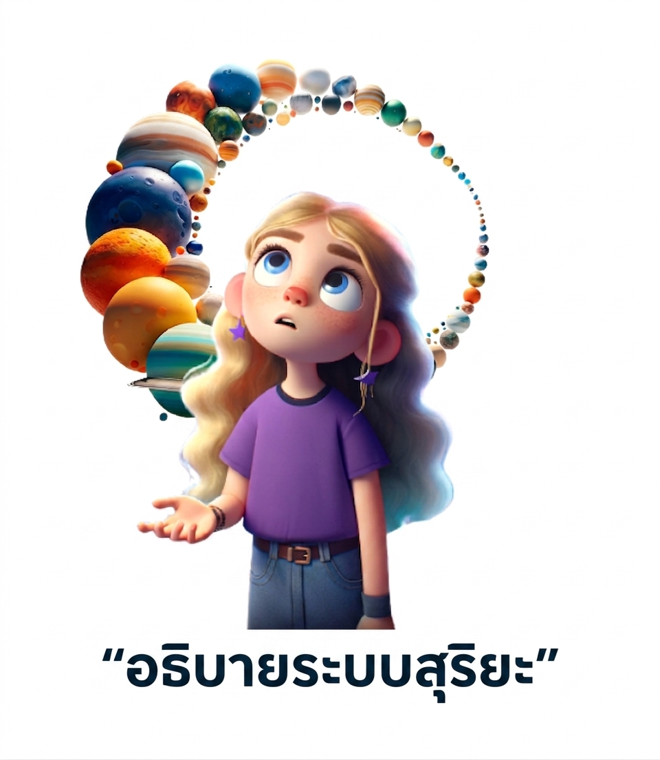 เด็กหนุ่มกับ prompt "describe the solar system"