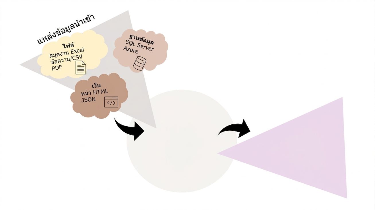 แผนผังแสดงพลังของ Power Query ส่วนที่ 1 จาก 3