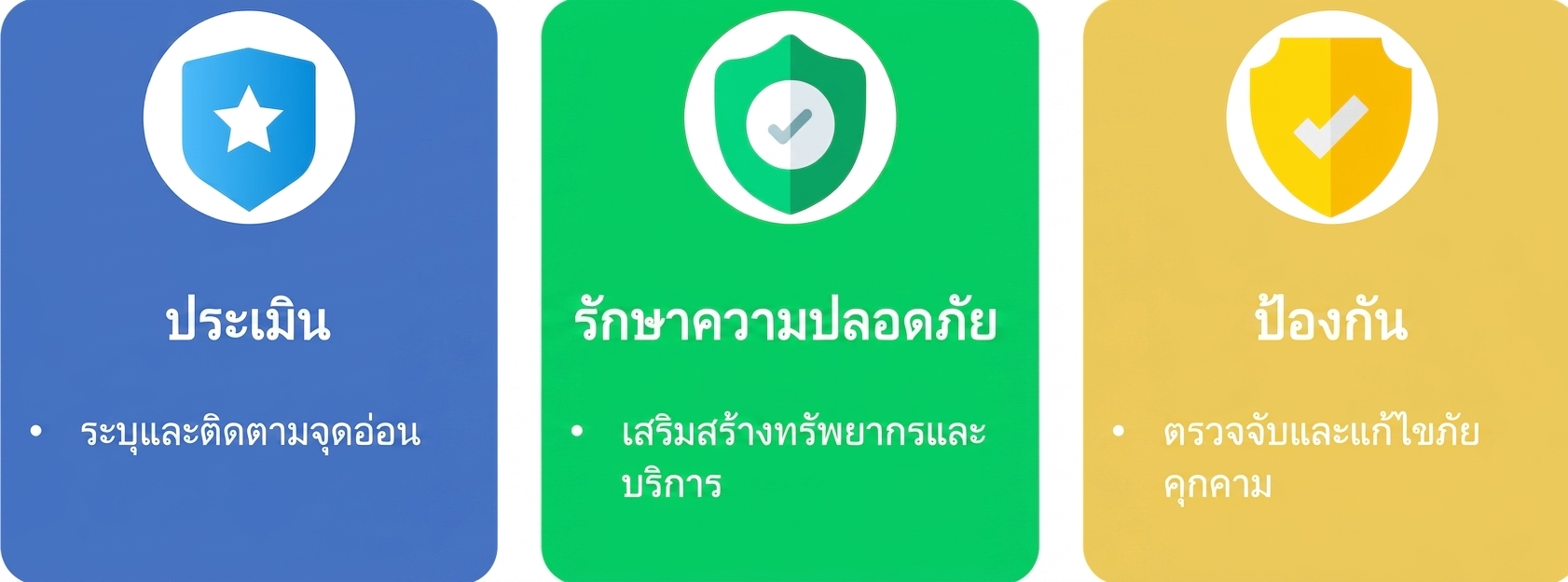 ประเมิน ปกป้อง และป้องกัน