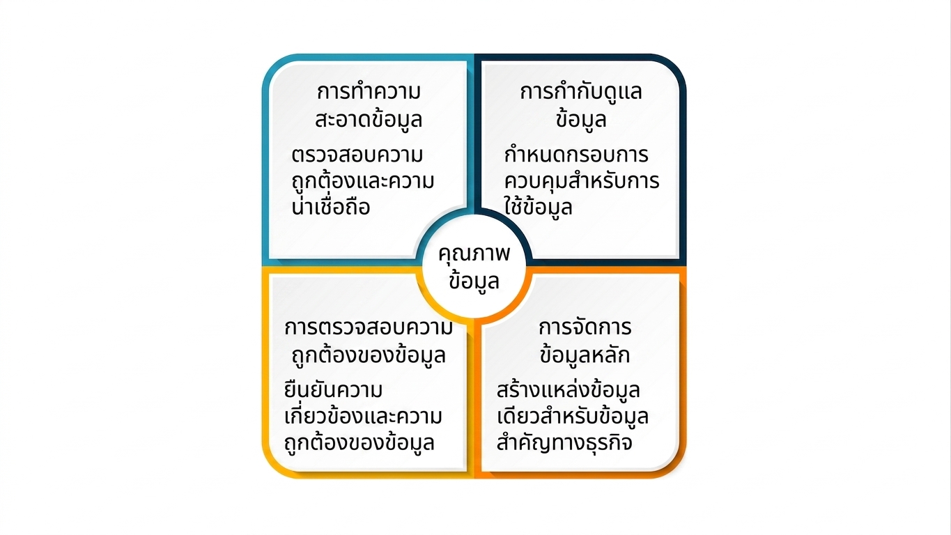 กล่องแบ่งเป็น 4 ส่วนโดยมี Data Quality เป็นศูนย์กลาง
