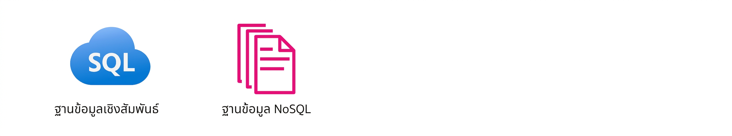 ไอคอนแสดงฐานข้อมูลเชิงสัมพันธ์และ NoSQL