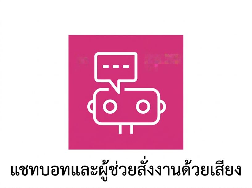 ไอคอนแสดง chatbots และ voice assistants